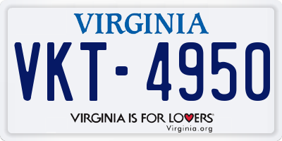 VA license plate VKT4950