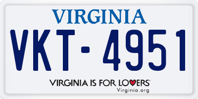 VA license plate VKT4951