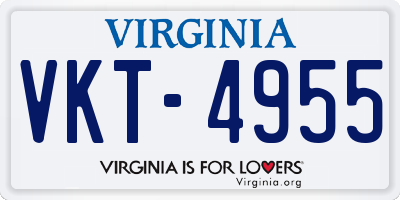 VA license plate VKT4955