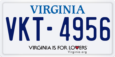 VA license plate VKT4956