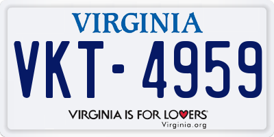 VA license plate VKT4959