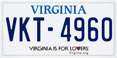 VA license plate VKT4960