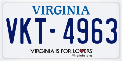 VA license plate VKT4963