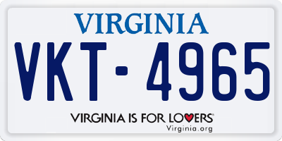 VA license plate VKT4965