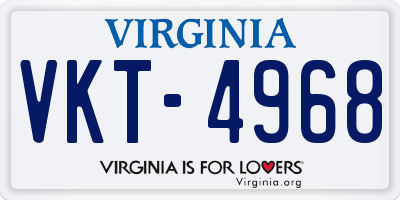 VA license plate VKT4968