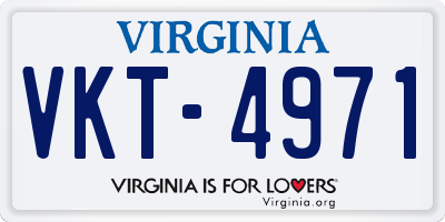 VA license plate VKT4971