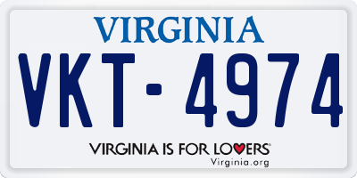 VA license plate VKT4974