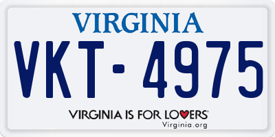 VA license plate VKT4975