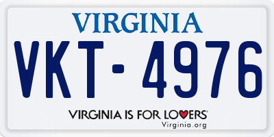 VA license plate VKT4976