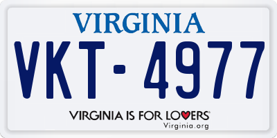 VA license plate VKT4977
