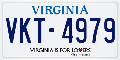 VA license plate VKT4979