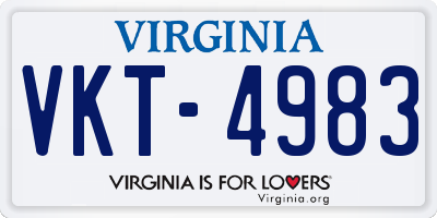 VA license plate VKT4983