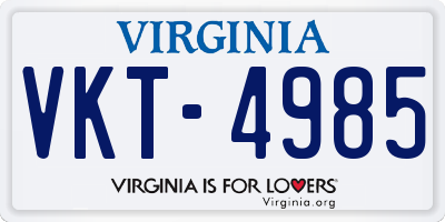VA license plate VKT4985