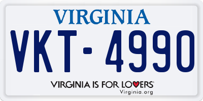 VA license plate VKT4990