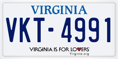 VA license plate VKT4991
