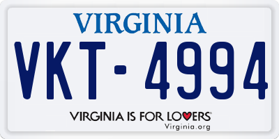 VA license plate VKT4994