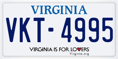 VA license plate VKT4995