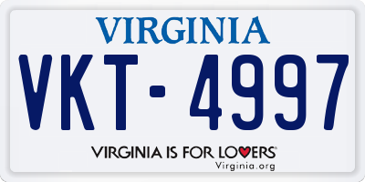 VA license plate VKT4997