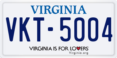 VA license plate VKT5004