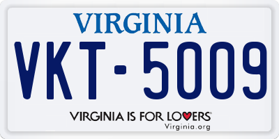 VA license plate VKT5009