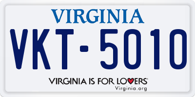 VA license plate VKT5010