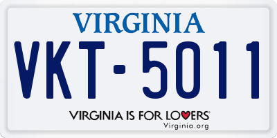 VA license plate VKT5011