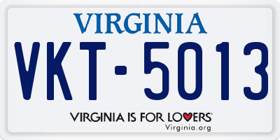 VA license plate VKT5013