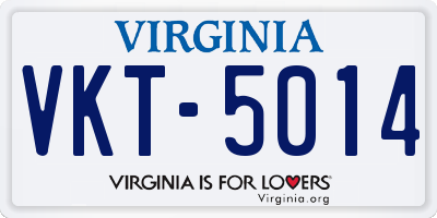 VA license plate VKT5014