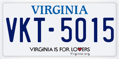 VA license plate VKT5015