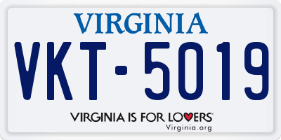 VA license plate VKT5019