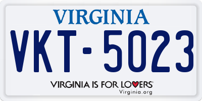 VA license plate VKT5023