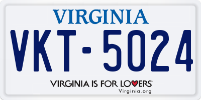 VA license plate VKT5024