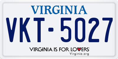 VA license plate VKT5027