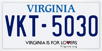 VA license plate VKT5030