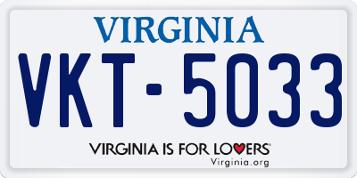 VA license plate VKT5033