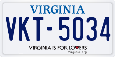 VA license plate VKT5034