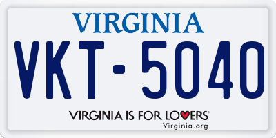 VA license plate VKT5040