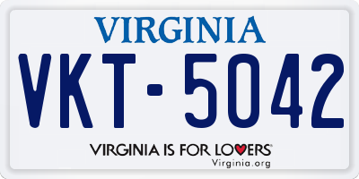 VA license plate VKT5042