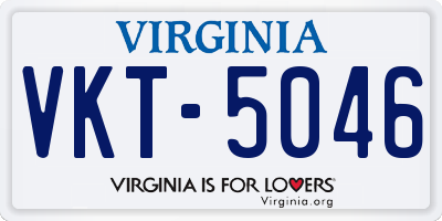 VA license plate VKT5046