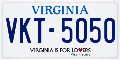 VA license plate VKT5050