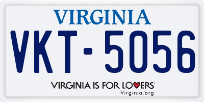 VA license plate VKT5056