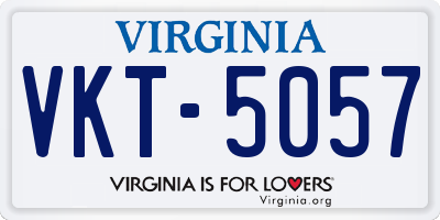 VA license plate VKT5057