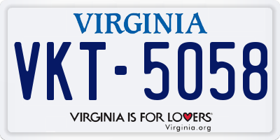 VA license plate VKT5058