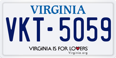 VA license plate VKT5059