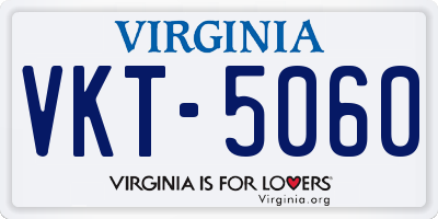 VA license plate VKT5060