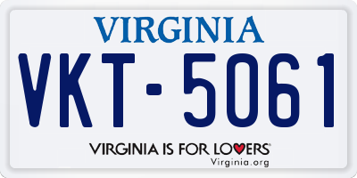 VA license plate VKT5061