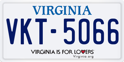 VA license plate VKT5066