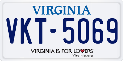 VA license plate VKT5069
