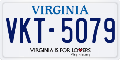VA license plate VKT5079