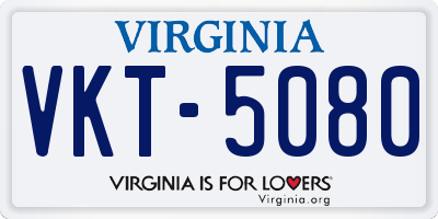 VA license plate VKT5080